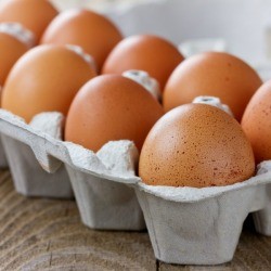 Fresh eggs from free range chickens.