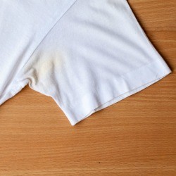 Deodorant build-up on a t-shirt.