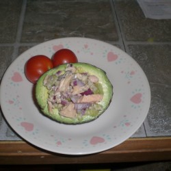 Tuna Stuffed Avocado on plate