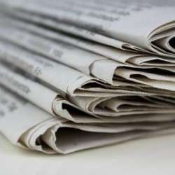 A stack of newspaper.
