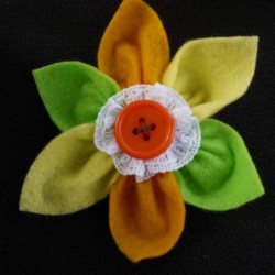 Felt Flower Brooch - finished felt flower brooch in fall colors