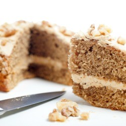 Freshly made coffee cake slice