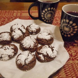 Grandma's Chocolate Crinkles on plate