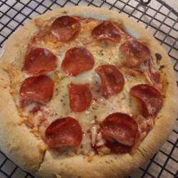 Homemade Pizza on cooling rack