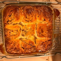 Pecan Sticky Buns baked in pan