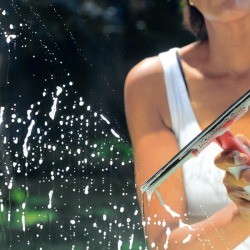 Woman Cleaning Window