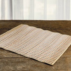 Placemat on wood table.