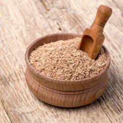 Wheat Bran in Wooden Bowl