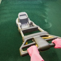 Carpet Shampooer Being Used on Green Carpet