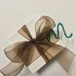 Wire Gift Tag Charm and Ornaments - wrapped gift with charm 