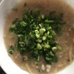 Yam and Shrimp Soup in bowl