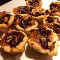 Cranberry Brie Walnut Cups on plate