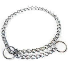 Choke chain on white background.
