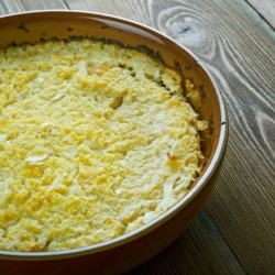 A pan of baked turnip puffs.