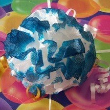 blue tinted paper towel bow