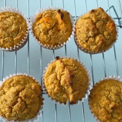 Sweet Potato Corn Muffins on rack