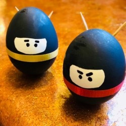 Standing Ninja Eggs - closeup of two Ninja eggs