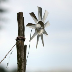 Aluminum can pinwheel.