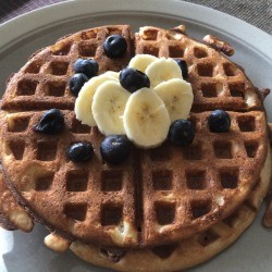 Crispy Belgian Waffle on plate