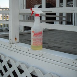 Awesome Cleaner from the Dollar Store - spray bottle of cleaner on porch 