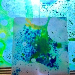 Oil and Food Colouring Marble Art - examples of the finished pages
