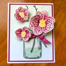 3D Orchid in a Jar Card - finished orchid card