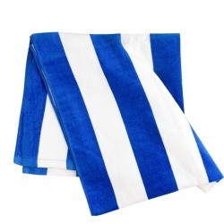 Blue and white striped beach towel.