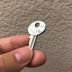 Scrapbook Paper Key Cover - finished key