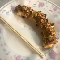 Chocolate Nut Banana Sushi on plate