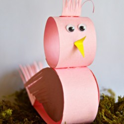 Cute Little Paper Bird Craft - finished pink paper bird decoration