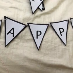 Happy Birthday Printable Banner - part of the banner reading 