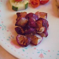 Roasted Radish portion on plate
