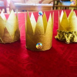 Cardboard Tube Crowns - three crowns