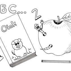 Back to School Kids' Coloring Page - school related images