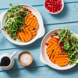Grilled Sweet Potato Salad on two plates.