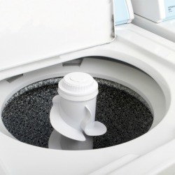 Open top loading washing machine.