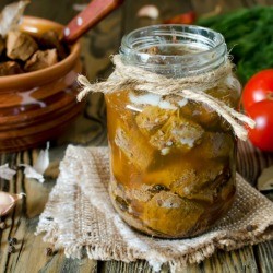 Canning jar full of Meat.