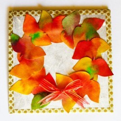 Fall Wreath Birthday Card - finished card with the added ribbon bow