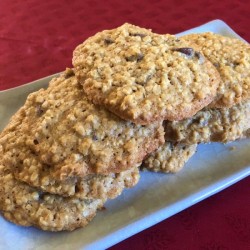Chocolate Chip Oatmeal Cookies on tray
