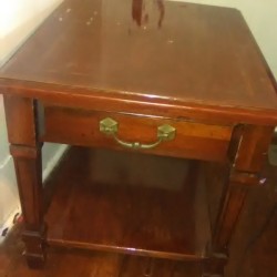 Value of a Mersman End Table - medium wood finish end table with drawer