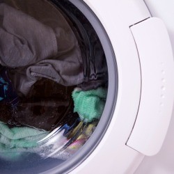 Front loading washer close up.