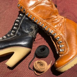 Salvaging Hardware from Junk - lace up boots