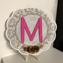Monogram Initial Sign - sign displayed on an easel 