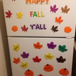 Autumn Decor for Your Refrigerator - decorated refrigerator 