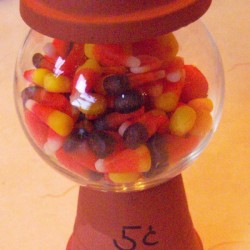Gumdrop Machine Decoration or Party Centerpiece - closeup of finished machine