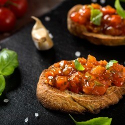 tomato and basil brushetta.