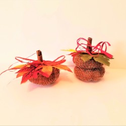 Dollar Tree Tiny Scrubber Pumpkins - finished pumpkins