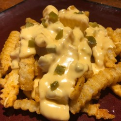 Jalapeño Cheese Sauce on fries