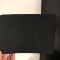 Sagittarius Constellation Card - finished card with the stars showing through the holes in the card front. 