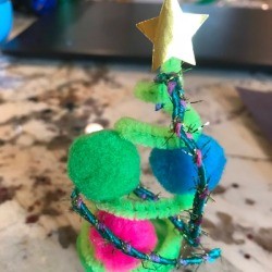 Spiral Miniature Christmas Tree Decoration - finished tree closeup